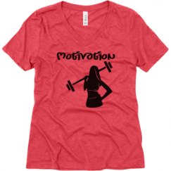 Ladies Relaxed Fit Super Soft Triblend V-Neck Tee