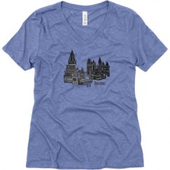 Ladies Relaxed Fit Super Soft Triblend V-Neck Tee