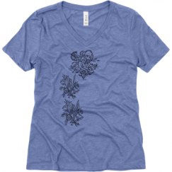 Ladies Relaxed Fit Super Soft Triblend V-Neck Tee