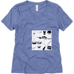 Ladies Relaxed Fit Super Soft Triblend V-Neck Tee