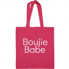 Boujie Babe Pearl White Text Tote Bag