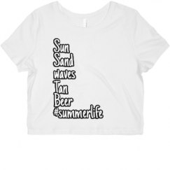 Ladies Slim Fit Crop Top Tee