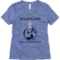 Ladies Relaxed Fit Super Soft Triblend V-Neck Tee
