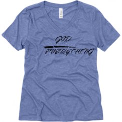 Ladies Relaxed Fit Super Soft Triblend V-Neck Tee