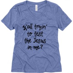 Ladies Relaxed Fit Super Soft Triblend V-Neck Tee