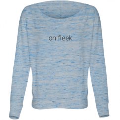 Ladies Flowy Long Sleeve Off The Shoulder Tee