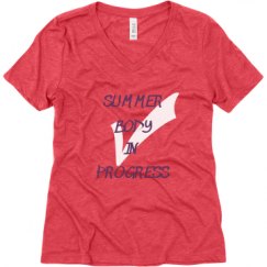 Ladies Relaxed Fit Super Soft Triblend V-Neck Tee