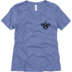 Ladies Relaxed Fit Super Soft Triblend V-Neck Tee