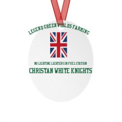 Metal Oval Christmas Ornament