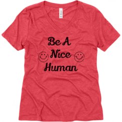 Ladies Relaxed Fit Super Soft Triblend V-Neck Tee