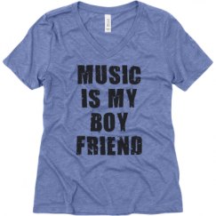 Ladies Relaxed Fit Super Soft Triblend V-Neck Tee