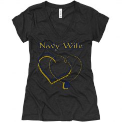 Navy wife v-neck