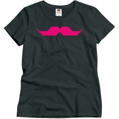 Hot Pink Pixel Mustache