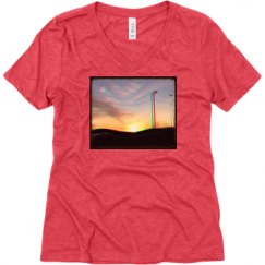 Ladies Relaxed Fit Super Soft Triblend V-Neck Tee