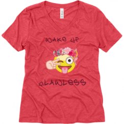 Ladies Relaxed Fit Super Soft Triblend V-Neck Tee