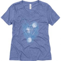 Ladies Relaxed Fit Super Soft Triblend V-Neck Tee