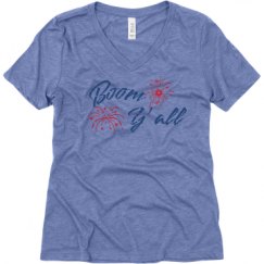 Ladies Relaxed Fit Super Soft Triblend V-Neck Tee
