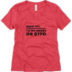 Ladies Relaxed Fit Super Soft Triblend V-Neck Tee