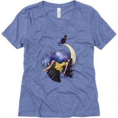 Ladies Relaxed Fit Super Soft Triblend V-Neck Tee