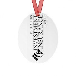 Metal Oval Christmas Ornament