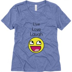 Ladies Relaxed Fit Super Soft Triblend V-Neck Tee