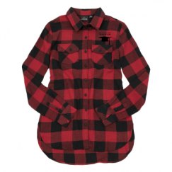 Ladies Long Sleeve Plaid Flannel Shirt