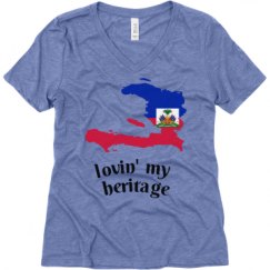 Ladies Relaxed Fit Super Soft Triblend V-Neck Tee