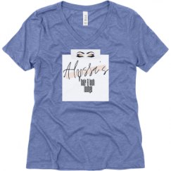 Ladies Relaxed Fit Super Soft Triblend V-Neck Tee
