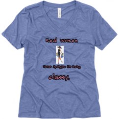 Ladies Relaxed Fit Super Soft Triblend V-Neck Tee