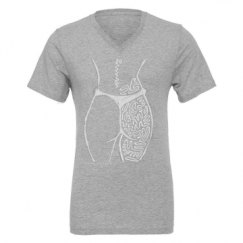 Unisex CVC Jersey V-Neck T-Shirt