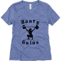 Ladies Relaxed Fit Super Soft Triblend V-Neck Tee