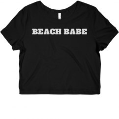 Beach Babe Cali Crop Top Tee Black 