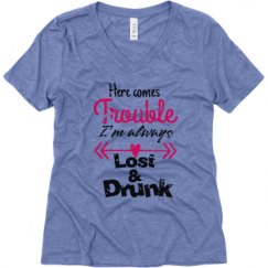 Ladies Relaxed Fit Super Soft Triblend V-Neck Tee
