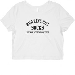 Ladies Slim Fit Crop Top Tee