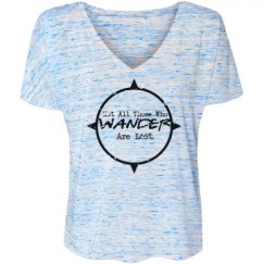 Ladies Flowy Slouchy V-Neck Tee