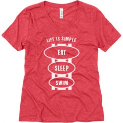 Ladies Relaxed Fit Super Soft Triblend V-Neck Tee