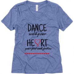 Ladies Relaxed Fit Super Soft Triblend V-Neck Tee