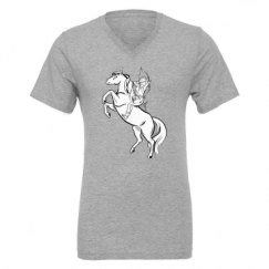 Unisex CVC Jersey V-Neck T-Shirt