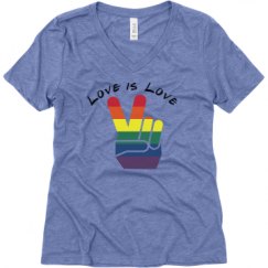 Ladies Relaxed Fit Super Soft Triblend V-Neck Tee