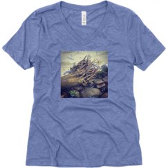 Ladies Relaxed Fit Super Soft Triblend V-Neck Tee