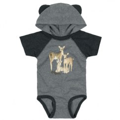 Infant Hooded Raglan Bodysuit with Ears