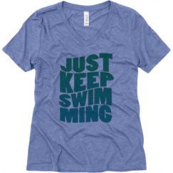 Ladies Relaxed Fit Super Soft Triblend V-Neck Tee