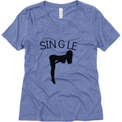 Ladies Relaxed Fit Super Soft Triblend V-Neck Tee