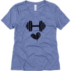 Ladies Relaxed Fit Super Soft Triblend V-Neck Tee