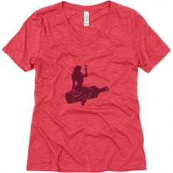 Ladies Relaxed Fit Super Soft Triblend V-Neck Tee
