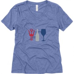 Ladies Relaxed Fit Super Soft Triblend V-Neck Tee