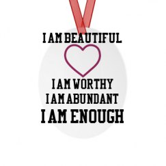 Metal Oval Christmas Ornament