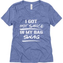 Ladies Relaxed Fit Super Soft Triblend V-Neck Tee