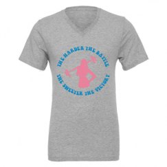 Unisex CVC Jersey V-Neck T-Shirt