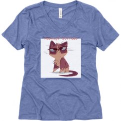 Ladies Relaxed Fit Super Soft Triblend V-Neck Tee